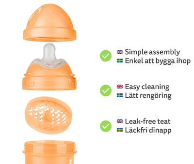 3-pack Nappflaskor 140 ml – Peach