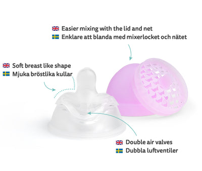 3-pack Nappflaskor 140 ml – Lila